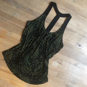 Lush Geo print T-back tank